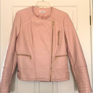 Pale pink faux  leather Calvin Klein jacket